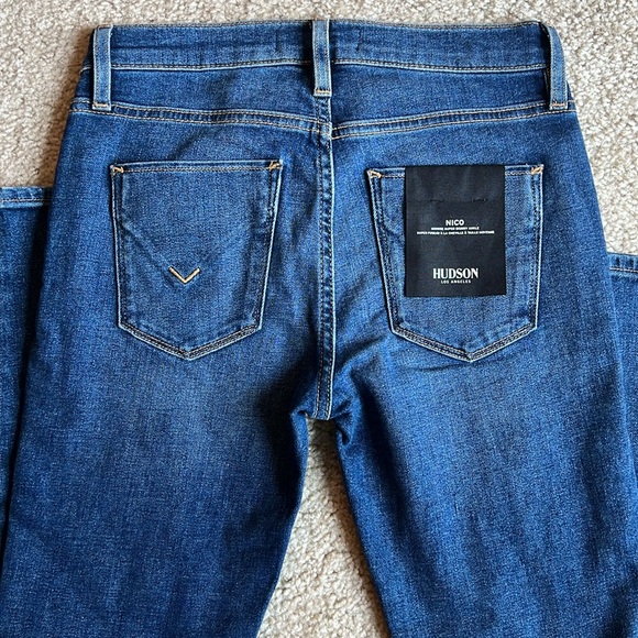 Hudson Jeans blue navy Nico midrise super skinny ankle jeans size 25 zip up mid - Picture 8 of 8